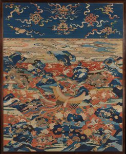 Panel con un Fénix y Pájaros en un Jardín de Rocas, c.1600 de Ming Dynasty Chinese School